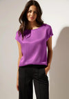 Street One Shiny, Material Mix Top, Meta Lilac