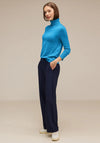 Street One Basic Turtleneck Sweater, Dark Aquamarine Blue