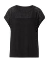 Street One Lace Neckline T-Shirt, Black