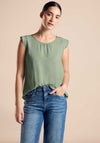 Street One Frill Trim Blouse, Soft Moss Green