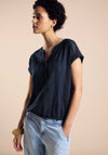 Street One Button Up Top, Deep Blue