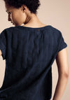 Street One Button Up Top, Deep Blue