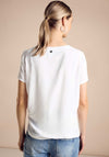 Street One Embroidered V Neck Top, White