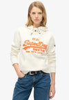 Superdry Neon Embroidered Graphic Hoodie, White