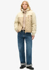 Superdry Womens Hybrid Borg Mix Jacket, Cream