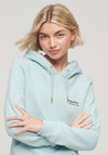 Superdry Womens Essential Logo Hooded Jumper, Winter Sky Blue