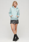 Superdry Womens Essential Logo Hooded Jumper, Winter Sky Blue