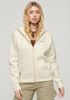 Superdry Womens Essential Logo Zip Hoodie, Off White