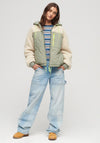 Superdry Womens Sherpa Quilted Hybrid Jacket, Vintage Khaki.