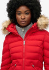 Superdry Womens Fuji Mid Length Coat, Red