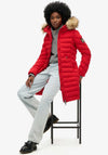 Superdry Womens Fuji Mid Length Coat, Red