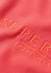 Superdry Womens Embroidered Loose Crew Sweatshirt, Active Pink