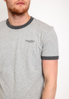 Superdry Essential Logo Ringer T-Shirt, Grey Marl