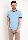 Superdry Essential Logo Ringer T-Shirt, Halifax Blue Grit