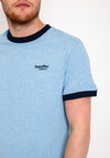 Superdry Essential Logo Ringer T-Shirt, Halifax Blue Grit