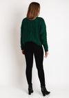 Superdry Womens High Neck Cable Knit Sweater, Pine Green