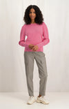 YAYA Puff Sleeve Seam Detail Sweater, Morning Glory Pink