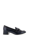 Tamaris Metallic Buckle Detail Loafers, Navy