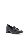 Tamaris Metallic Buckle Detail Loafers, Navy