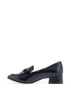 Tamaris Metallic Buckle Detail Loafers, Navy