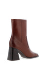 Tamaris Leather Block Heeled Boots, Cognac