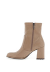 Tamaris Patent Block Heel Ankle Boots, Taupe