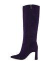 Tamaris Faux Suede Knee High Boots, Purple