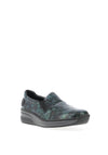 Rieker Crocodile Print Shimmer Slip-On Shoes, Green Multi