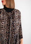 Thanny Leopard Fringed Trim One Size Jacket, Leopard