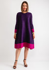 Thanny Contrast Trim Aline Dress, Purple