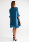 Thanny Ruffle Trim Shift Dress, Teal