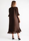 Thanny Ruffle Trim Midi Dress, Brown