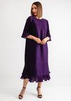 Thanny Ruffle Trim Midi Dress, Purple