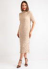 Thanny Shirred Pencil Midi Dress, Beige