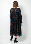 Thanny Paisley Velour Semi Sheer Smock Dress, Multi-Coloured