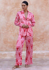 The Night Store Lobster Print Luxurious Pyjama Set, Red