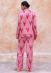 The Night Store Lobster Print Luxurious Pyjama Set, Red