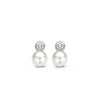 Ti Sento Pearl Drop Stud Earrings, Silver