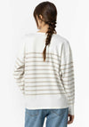 Tiffosi Venice Striped Button Detail Top, Ecru