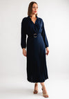 Tiffosi Kyoto Pleated Wrap Maxi Dress, Navy