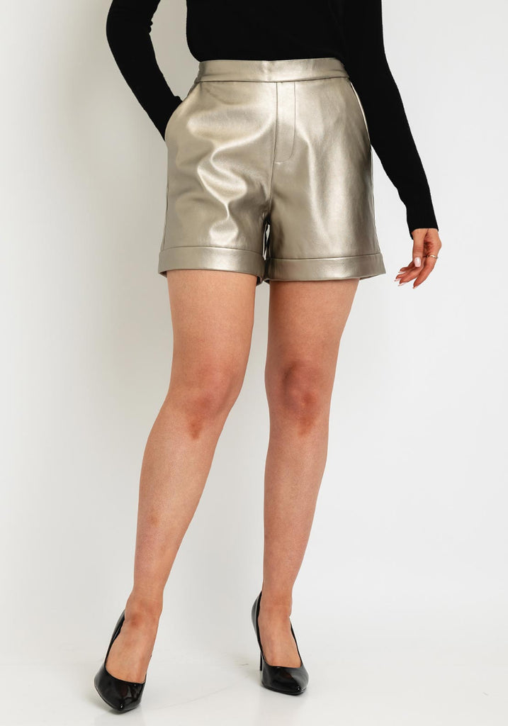 High waisted hotsell metallic shorts