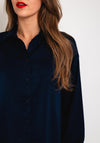 Tiffosi Satin Oversized Shirt, Navy