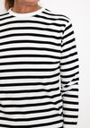 Tiffosi Crew Neck Striped Top, Black & White