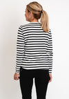 Tiffosi Crew Neck Striped Top, Black & White