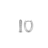 Ti Sento Zirconia Oval Hoop Earrings, Silver