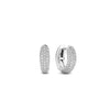 Ti Sento Small Jewel Oval Hoop Earrings, Silver