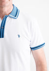 Tom Penn Stripe Contrast Trim Polo Shirt, White