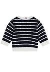 Tommy Hilfiger Baby Boy Cable Long Sleeve Sweater, Navy