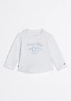 Tommy Hilfiger Baby Girl Logo Long Sleeve Top, White