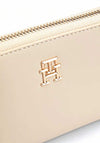 Tommy Hilfiger Chic Monogram Zip Around Medium Wallet, Classic Beige